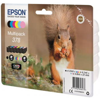 Epson 378 Full Set Genuine Squirrel Cartridges BCMYLcLm