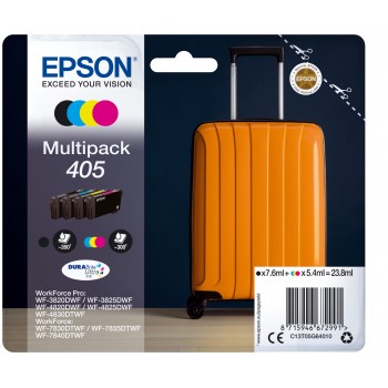 Set of 4 Genuine Original Epson 405 Black, Cyan, Magenta & Yellow Inkjet Cartridge Multipack Set of 4 Genuine Original Epson 405 Black, Cyan, Magenta & Yellow Inkjet Cartridge Multipack