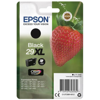 Genuine Black Epson 29XL High Capacity Ink Cartridge - (T2991 Strawberry Inkjet Printer Cartridge) Genuine Black Epson 29XL High Capacity Ink Cartridge - (T2991 Strawberry Inkjet Printer Cartridge)