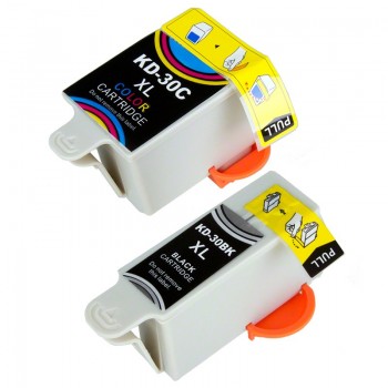 Set of 2 Compatible Kodak 30B + 30C High Yield Black & Tri-Colour Inkjet Cartridges Set of 2 Compatible Kodak 30B + 30C High Yield Black & Tri-Colour Inkjet Cartridges